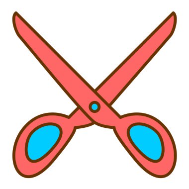 Makas simgesi. Web için makas vektör simgelerinin özet çizimi