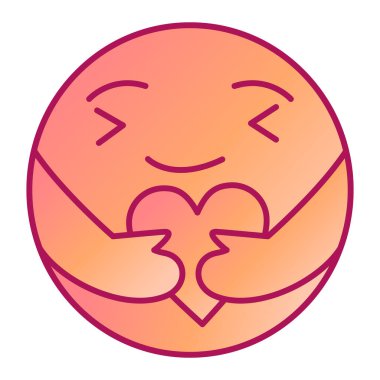 Kalp vektör çizimine sahip sevimli yüz