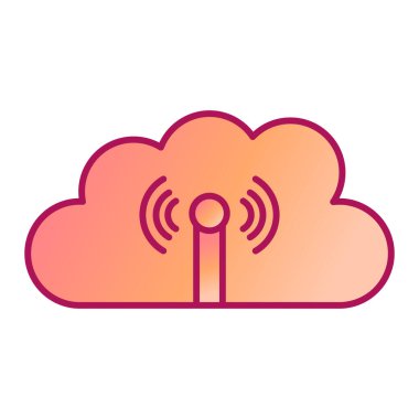 Bulut hesaplama teknolojisi ikon vektör çizimi tasarımı