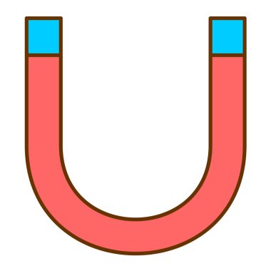 mıknatıs vektörü ince çizgi simgesi