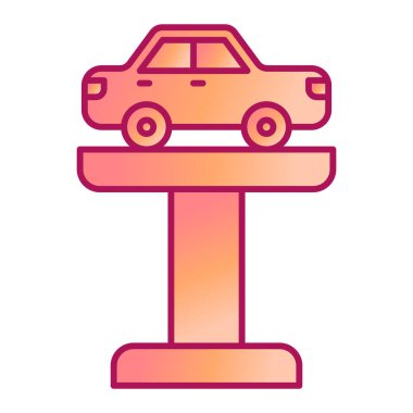 Araba servisi ikonu. Web için taksi aracı vektör simgelerinin özet çizimi