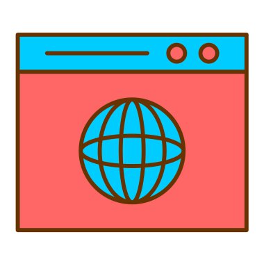 Tarayıcı. Web simgesi basit illüstrasyon