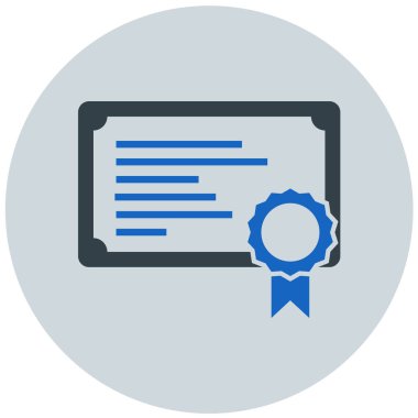 Sertifika. Web simgesi basit illüstrasyon