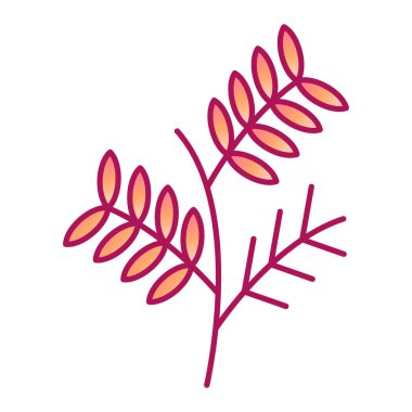 Yapraklı ve yapraklı dal vektör illüstrasyon tasarımı