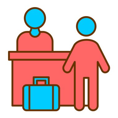 Valizli bir kadın ve erkeğin vektör çizimi