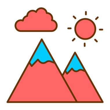 Dağlar. Web simgesi basit tasarım