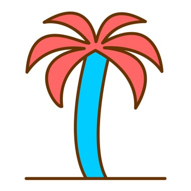 Palmiye ağacı simgesi vektör illüstrasyon tasarımı