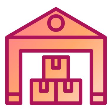 Depo simgesi, vektör illüstrasyonu basit tasarım