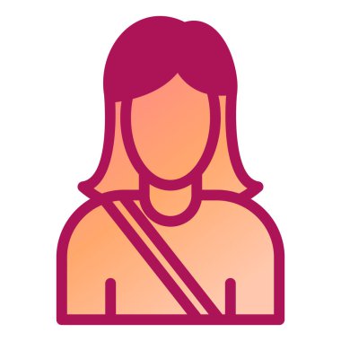 Kadın. Web simgesi basit illüstrasyon