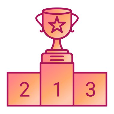Kupa ikonu. Web için kazanan podyum vektör simgelerinin özet çizimi