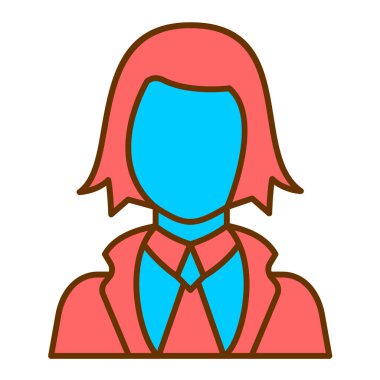 Kadın avatar ikonu. Kadın vektör illüstrasyonunu özetle. beyaz arkaplanda izole