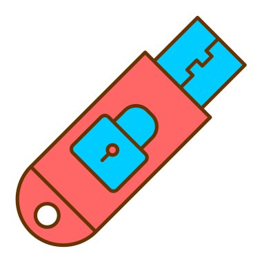 usb flash disk simge vektörü. İnce çizgi işareti. izole edilmiş sınır sembolü çizimi