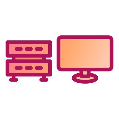 Bilgisayar ekranı ikon vektörü. İnce çizgi işareti. izole edilmiş sınır sembolü çizimi