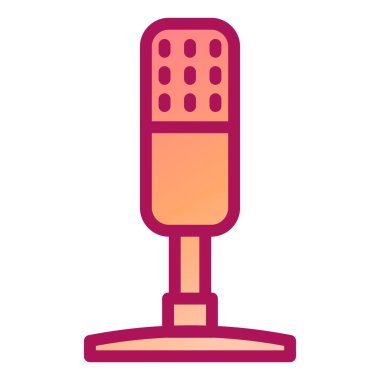 Mikrofon. Web simgesi basit illüstrasyon