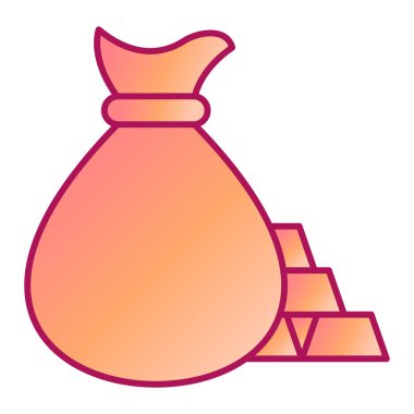 Para para vektör illüstrasyonlu çanta