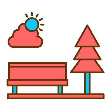 park modern simge vektör illüstrasyonu 