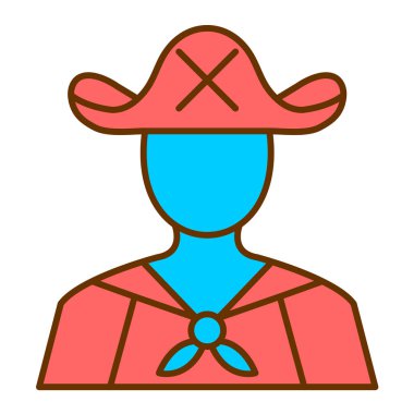 Şapkalı kovboy. Basit tasarım