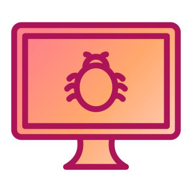 Monitör. Web simgesi basit illüstrasyon