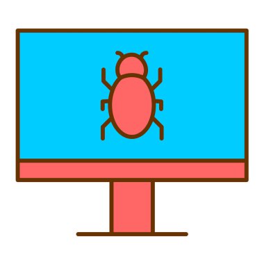 Virüs böceği ikon vektörü. Düz çizim. 10 saniye.