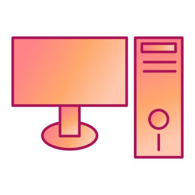 Bilgisayar monitörü simgesi. vektör illüstrasyonu