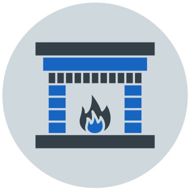 şömine modern simge vektör illüstrasyonu 