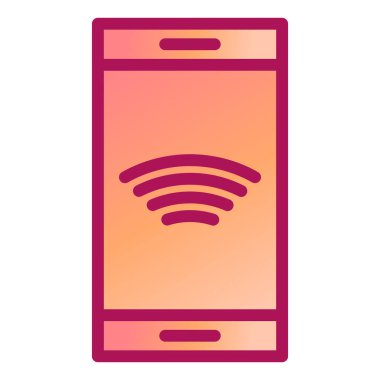 smartphone aygıt ile wifi sinyal vektör çizim tasarım