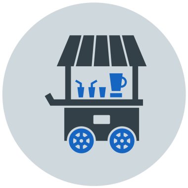 El arabası. Web simgesi basit illüstrasyon