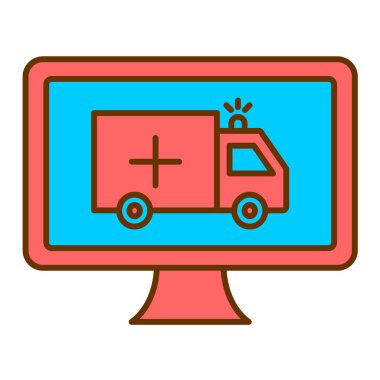 ambülans vektör düz simgesi