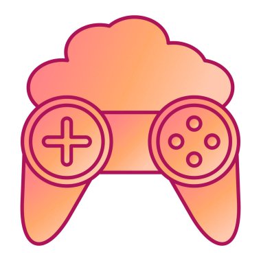 Oyun kumandası simgesi. Web için gamepad vektör simgelerinin özet çizimi