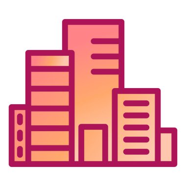 Bina. Web simgesi basit illüstrasyon