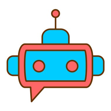 robot. Web simgesi basit illüstrasyon