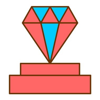 Elmas modern ikon vektör illüstrasyonu