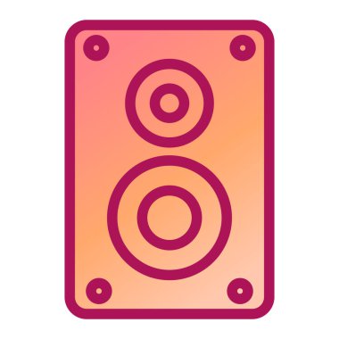 Müzik hoparlörü simgesi. Web için ses diski vektör simgelerinin basit çizimi