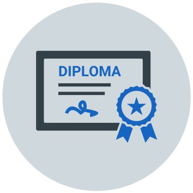 Sertifika. Web simgesi basit illüstrasyon