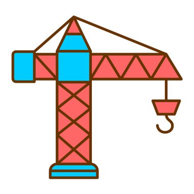 Vinç simgesi. Web için yapı vektörü simgelerinin özet çizimi