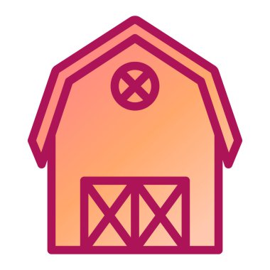 Ahır. Web simgesi basit illüstrasyon