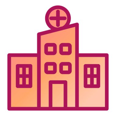 Hastane binası ikon vektör illüstrasyonu