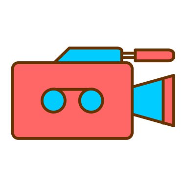 video kamera ikonu vektör illüstrasyonu