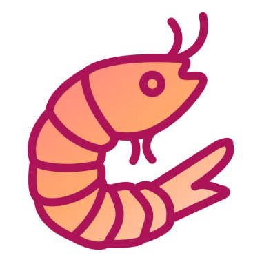 Karides simgesi vektör illüstrasyonu