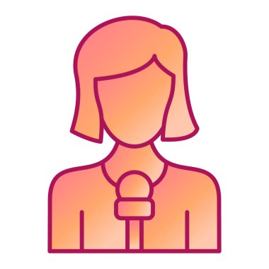 Muhabir. Web simgesi basit illüstrasyon