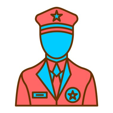 Polis memuru ikon vektör illüstrasyonu