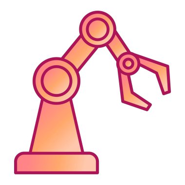 Robotik kol ikonu vektörü. İnce çizgi işareti. izole edilmiş sınır sembolü çizimi