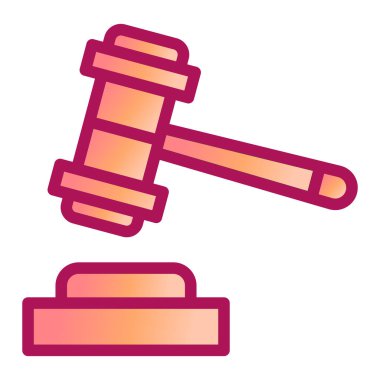 Müzayede çekici ikonu. Web tasarımı için basit tokmak vektör simgeleri çizimi