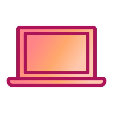 bilgisayar ve ekran vektör illüstrasyon tasarımlı dizüstü bilgisayar