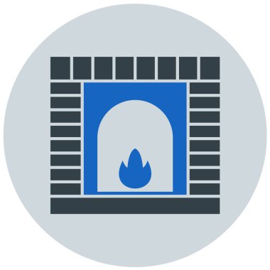 Şömine. Web simgesi basit illüstrasyon