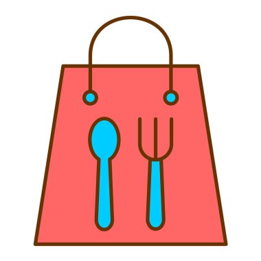 Yiyecek ve sebze vektör illüstrasyonlu alışveriş sepeti