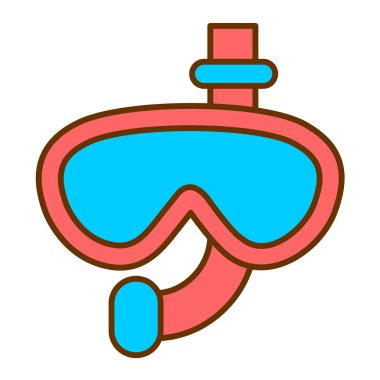 Dalış maskesi ikon vektörü. Dalış ekipmanı işareti. izole edilmiş sınır sembolü çizimi