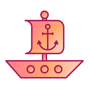 Gemi. Web simgesi basit illüstrasyon