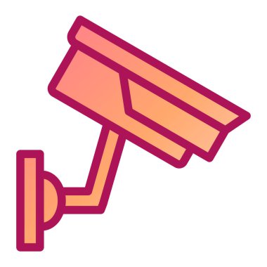 CCTV kamera ikon vektörü. İnce çizgi işareti. İzole edilmiş kontür sembolü gösterimi