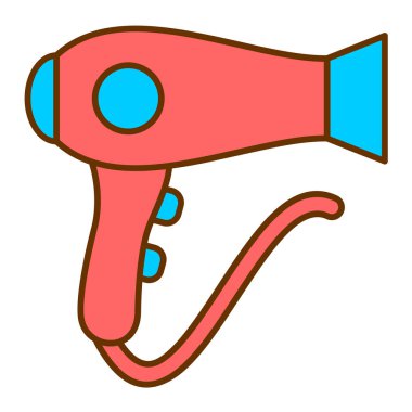 Saç kurutma makinesi ikonu. vektör illüstrasyonu